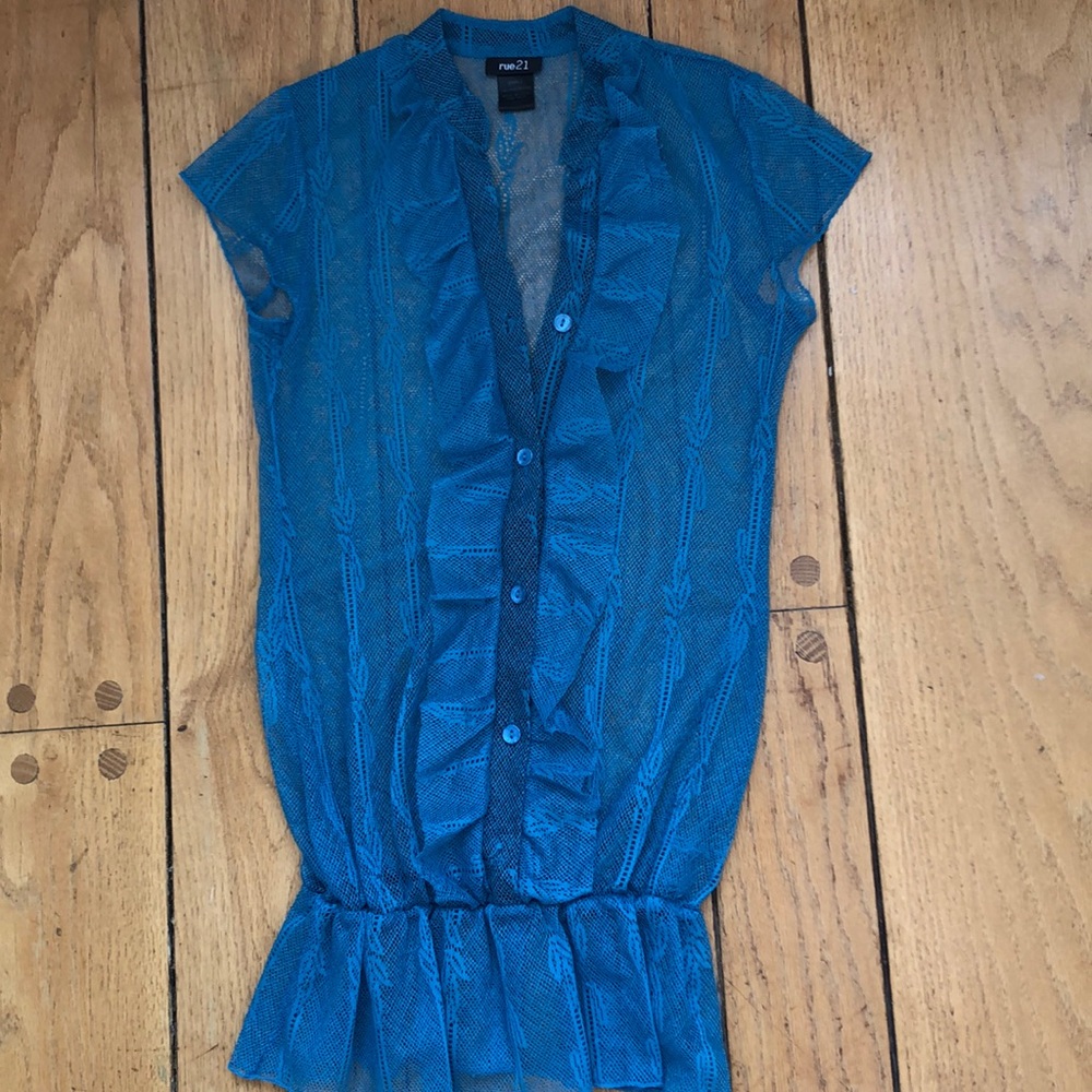 Lace button top